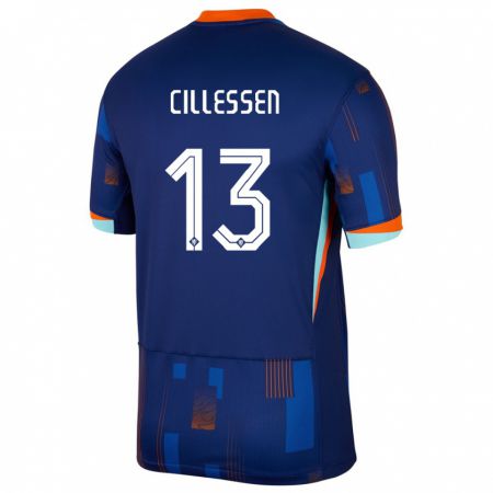 Kandiny Ženy Holandsko Jasper Cillessen #13 Modrá Dresy Idegenbeli Csapatmez 24-26 Triĭká