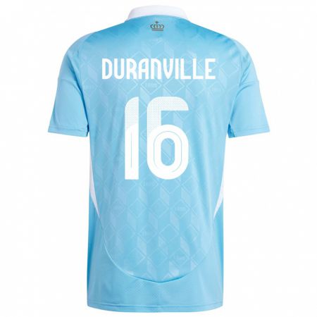 Kandiny Ženy Belgicko Julien Duranville #16 Modrá Dresy Idegenbeli Csapatmez 24-26 Triĭká