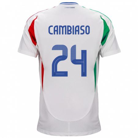 Kandiny Ženy Taliansko Andrea Cambiaso #24 Biely Dresy Idegenbeli Csapatmez 24-26 Triĭká