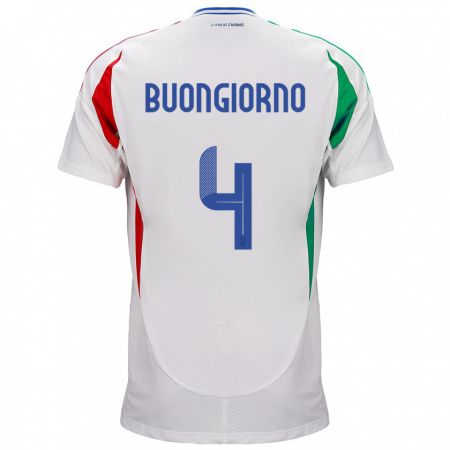 Kandiny Ženy Taliansko Alessandro Buongiorno #4 Biely Dresy Idegenbeli Csapatmez 24-26 Triĭká