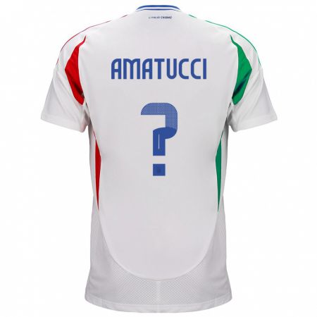 Kandiny Ženy Taliansko Lorenzo Amatucci #0 Biely Dresy Idegenbeli Csapatmez 24-26 Triĭká