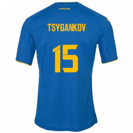 Kandiny Ženy Ukrajina Viktor Tsygankov #15 Modrá Dresy Idegenbeli Csapatmez 24-26 Triĭká