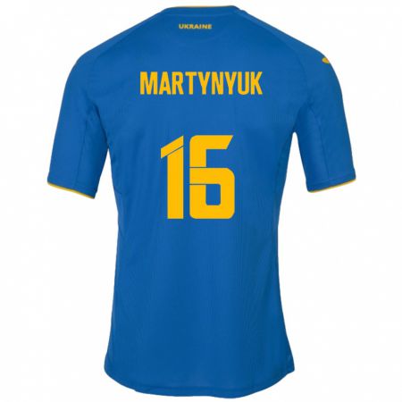 Kandiny Ženy Ukrajina Oleksandr Martynyuk #16 Modrá Dresy Idegenbeli Csapatmez 24-26 Triĭká