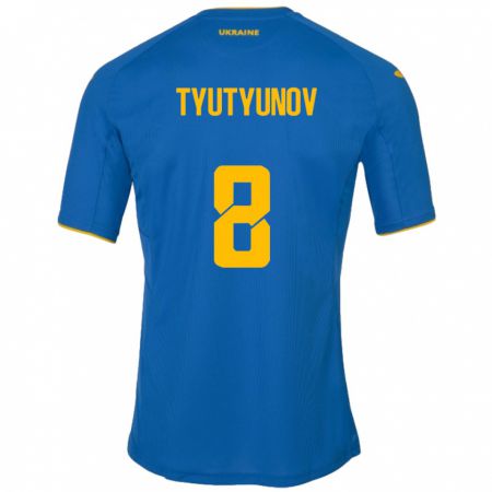 Kandiny Ženy Ukrajina Vladyslav Tyutyunov #8 Modrá Dresy Idegenbeli Csapatmez 24-26 Triĭká