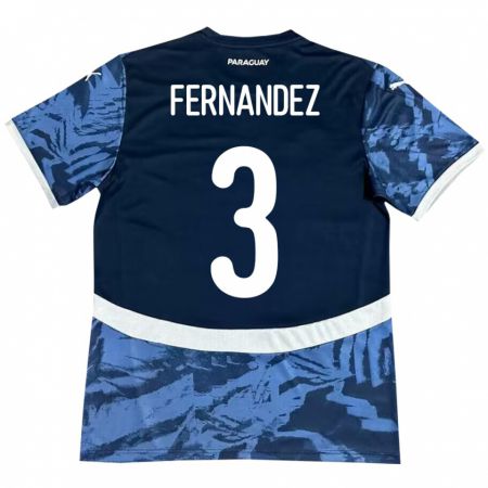 Kandiny Ženy Paraguaj Roberto Fernández #3 Modrá Dresy Idegenbeli Csapatmez 24-26 Triĭká