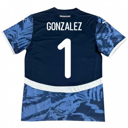 Kandiny Ženy Paraguaj Ángel González #1 Modrá Dresy Idegenbeli Csapatmez 24-26 Triĭká