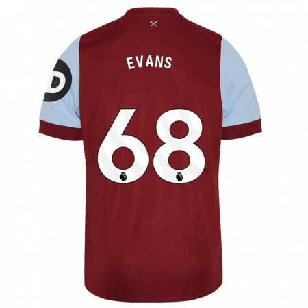 Kandiny Deti Isaac Evans #68 Maroon Dresy Hazai Csapatmez 2023/24 Triĭká