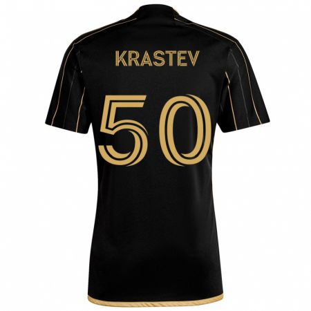 Kandiny Deti Filip Krastev #50 Čierne Zlato Dresy Hazai Csapatmez 2024/25 Triĭká