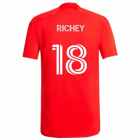 Kandiny Deti Spencer Richey #18 Červená Biela Dresy Hazai Csapatmez 2024/25 Triĭká