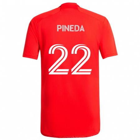 Kandiny Deti Mauricio Pineda #22 Červená Biela Dresy Hazai Csapatmez 2024/25 Triĭká