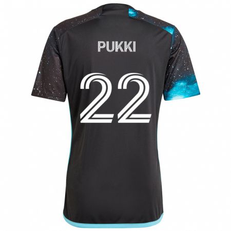 Kandiny Deti Teemu Pukki #22 Čierna Modrá Dresy Hazai Csapatmez 2024/25 Triĭká