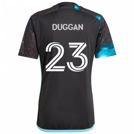 Kandiny Deti Morris Duggan #23 Čierna Modrá Dresy Hazai Csapatmez 2024/25 Triĭká