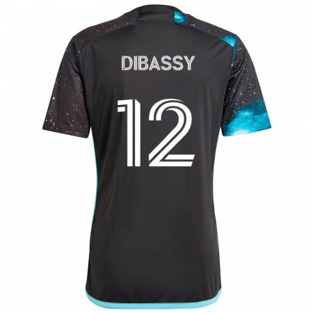 Kandiny Deti Bakaye Dibassy #12 Čierna Modrá Dresy Hazai Csapatmez 2024/25 Triĭká