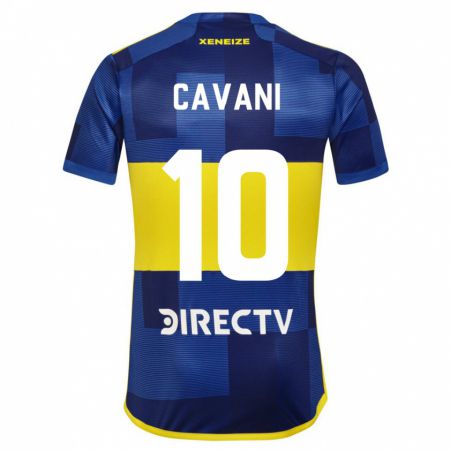 Kandiny Deti Edinson Cavani #10 Modrá Žltá Dresy Hazai Csapatmez 2024/25 Triĭká