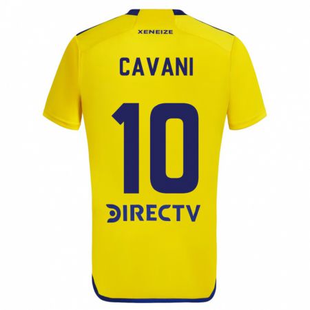 Kandiny Deti Edinson Cavani #10 Žltá Modrá Dresy Idegenbeli Csapatmez 2024/25 Triĭká