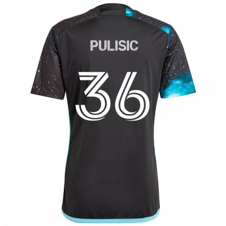 Kandiny Muži Will Pulisic #36 Čierna Modrá Dresy Hazai Csapatmez 2024/25 Triĭká