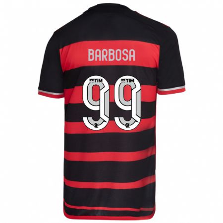 Kandiny Muži Gabriel Barbosa #99 Červená Čierna Dresy Hazai Csapatmez 2024/25 Triĭká