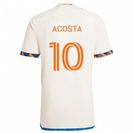 Kandiny Muži Luciano Acosta #10 Biela Oranžová Dresy Idegenbeli Csapatmez 2024/25 Triĭká