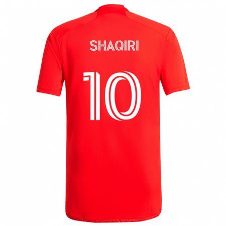 Kandiny Ženy Xherdan Shaqiri #10 Červená Biela Dresy Hazai Csapatmez 2024/25 Triĭká