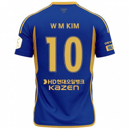 Kandiny Deti Min-Woo Kim #10 Modrá Žltá Dresy Hazai Csapatmez 2024/25 Triĭká