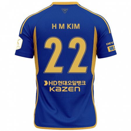 Kandiny Deti Min-Hyuk Kim #22 Modrá Žltá Dresy Hazai Csapatmez 2024/25 Triĭká