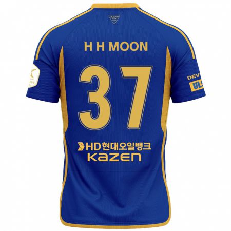 Kandiny Deti Hyeon-Ho Moon #37 Modrá Žltá Dresy Hazai Csapatmez 2024/25 Triĭká