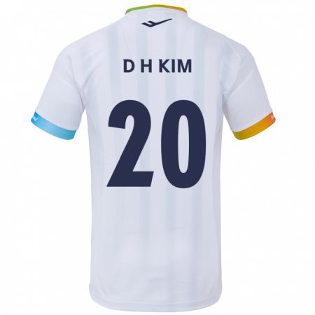 Kandiny Deti Hyeon-Deok Kim #20 Biela Modrá Dresy Idegenbeli Csapatmez 2024/25 Triĭká