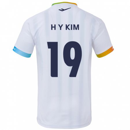 Kandiny Deti Yong-Hyuk Kim #19 Biela Modrá Dresy Idegenbeli Csapatmez 2024/25 Triĭká