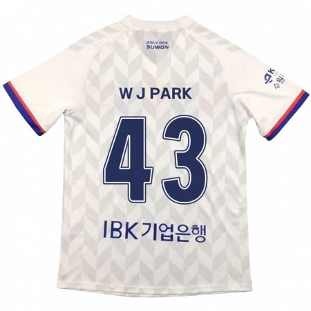 Kandiny Deti Jin-Woo Park #43 Biela Modrá Dresy Idegenbeli Csapatmez 2024/25 Triĭká