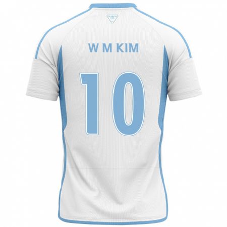 Kandiny Deti Min-Woo Kim #10 Biela Modrá Dresy Idegenbeli Csapatmez 2024/25 Triĭká