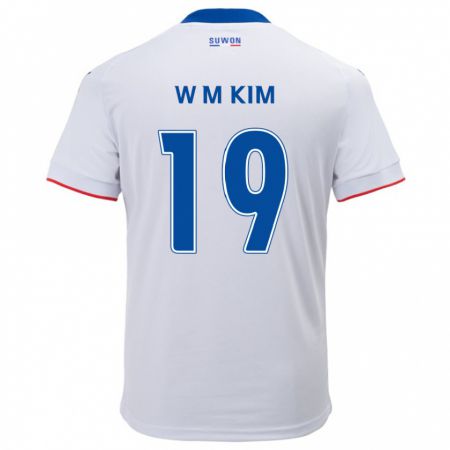 Kandiny Deti Min-Woo Kim #19 Biela Modrá Dresy Idegenbeli Csapatmez 2024/25 Triĭká