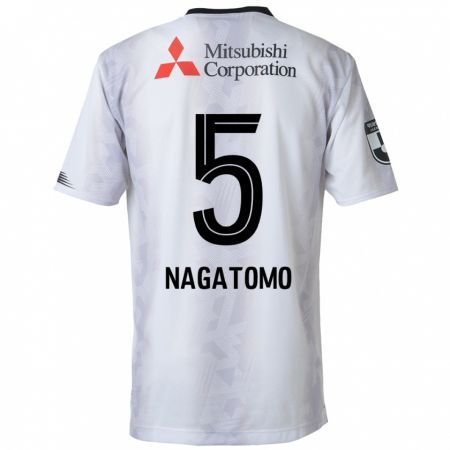 Kandiny Muži Yuto Nagatomo #5 Biely Čierny Dresy Idegenbeli Csapatmez 2024/25 Triĭká