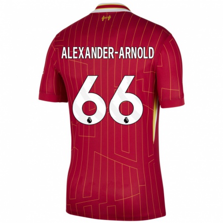 Kandiny Deti Trent Alexander-Arnold #66 Červená Žltá Biela Dresy Hazai Csapatmez 2024/25 Triĭká