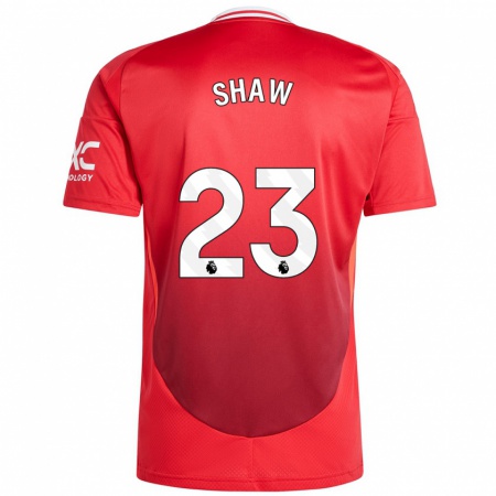 Kandiny Deti Luke Shaw #23 Jasne Červená Dresy Hazai Csapatmez 2024/25 Triĭká