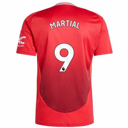 Kandiny Deti Anthony Martial #9 Jasne Červená Dresy Hazai Csapatmez 2024/25 Triĭká