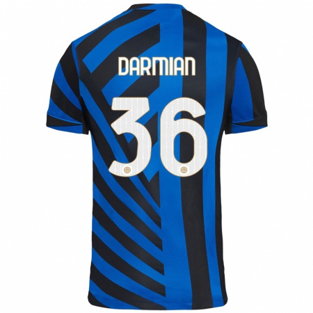 Kandiny Deti Matteo Darmian #36 Modrá Čierna Dresy Hazai Csapatmez 2024/25 Triĭká