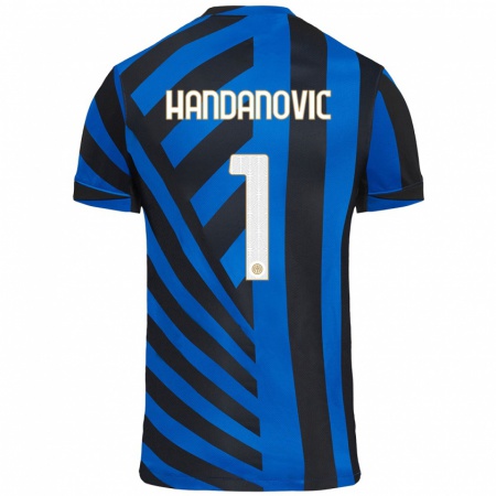 Kandiny Deti Samir Handanovic #1 Modrá Čierna Dresy Hazai Csapatmez 2024/25 Triĭká