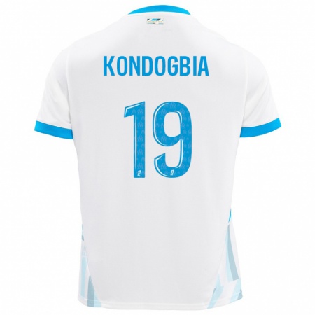 Kandiny Deti Geoffrey Kondogbia #19 Biela Nebeská Modrá Dresy Hazai Csapatmez 2024/25 Triĭká