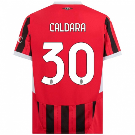 Kandiny Deti Mattia Caldara #30 Červená Čierna Dresy Hazai Csapatmez 2024/25 Triĭká