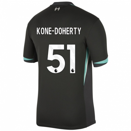 Kandiny Deti Trent Kone-Doherty #51 Čierna Antracitová Biela Dresy Idegenbeli Csapatmez 2024/25 Triĭká