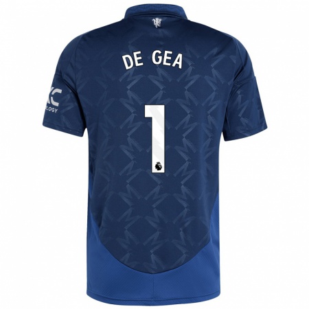 Kandiny Deti David De Gea #1 Indigo Dresy Idegenbeli Csapatmez 2024/25 Triĭká