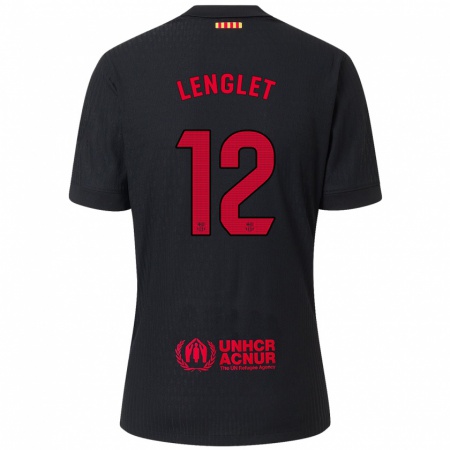 Kandiny Deti Clément Lenglet #12 Čierna Červená Dresy Idegenbeli Csapatmez 2024/25 Triĭká