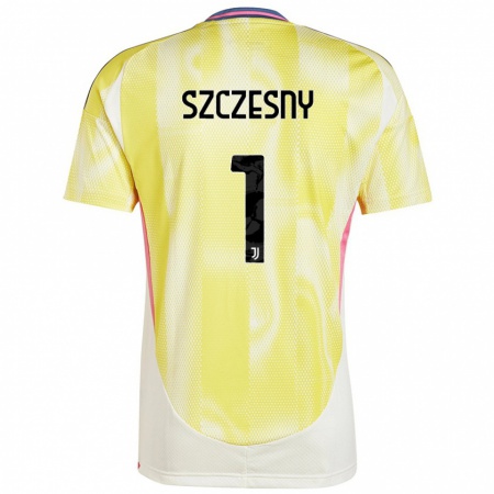 Kandiny Deti Wojciech Szczesny #1 Solárna Žltá Dresy Idegenbeli Csapatmez 2024/25 Triĭká