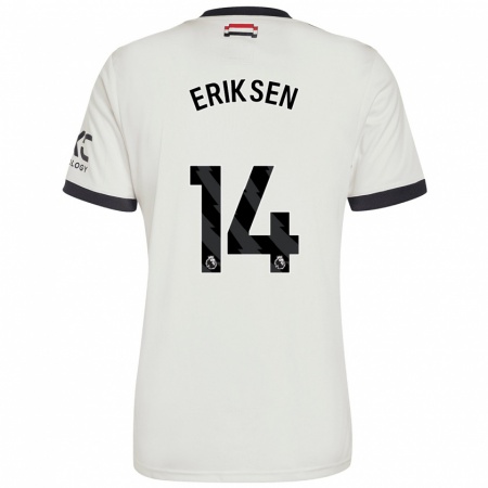 Kandiny Deti Christian Eriksen #14 Off White Dresy Tretia Csapatmez 2024/25 Triĭká