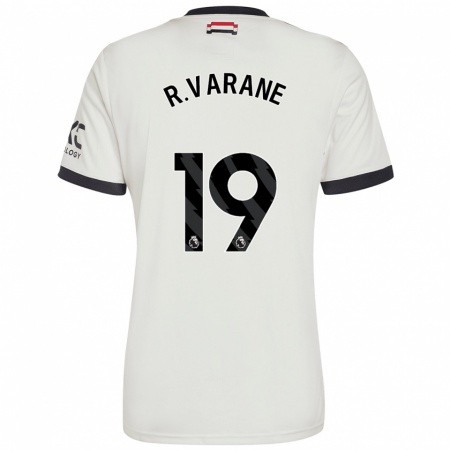 Kandiny Deti Raphaël Varane #19 Off White Dresy Tretia Csapatmez 2024/25 Triĭká