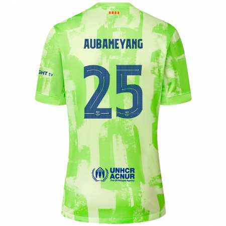 Kandiny Deti Pierre Emerick Aubameyang #25 Vápno Dresy Tretia Csapatmez 2024/25 Triĭká