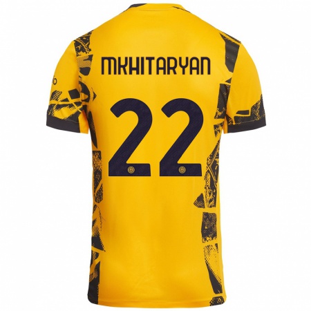 Kandiny Deti Henrikh Mkhitaryan #22 Zlato Čierna Dresy Tretia Csapatmez 2024/25 Triĭká