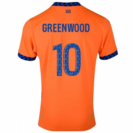 Kandiny Deti Mason Greenwood #10 Oranžová Tmavo Modrá Dresy Tretia Csapatmez 2024/25 Triĭká