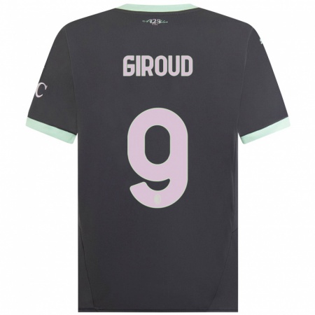 Kandiny Deti Olivier Giroud #9 Šedá Dresy Tretia Csapatmez 2024/25 Triĭká