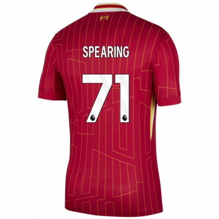 Kandiny Muži Jay Spearing #71 Červená Žltá Biela Dresy Hazai Csapatmez 2024/25 Triĭká